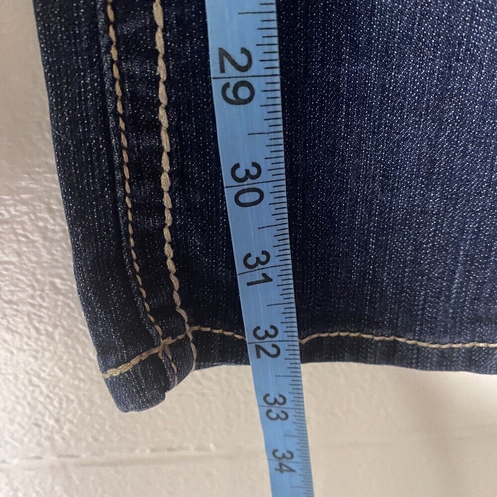 Twenty One Black Skinny Boot Jean Women 7/8 Medium Wash Blue Denim distressed - Picture 15 of 15